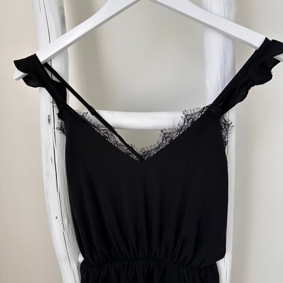 Francesca's Miami Black Lace Shorts Romper Sz XS - Picture 2 of 13